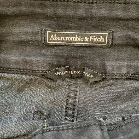 Abercrombie & Fitch High Rise Super Skinny Jeans Black Denim Button Fly Moto - Picture 10 of 12